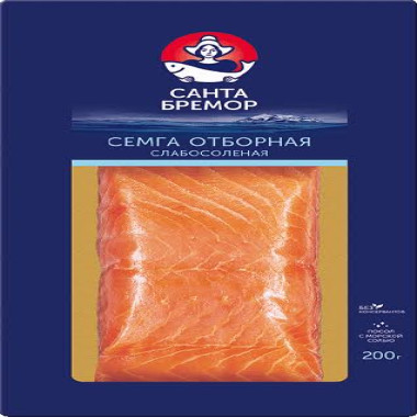 Семга филе-кусок слабосоленая 200гр Санта Бремор
