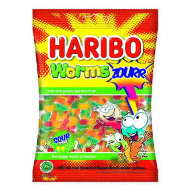 Haribo Worms шайнайтын кәмпиттері, 80 г