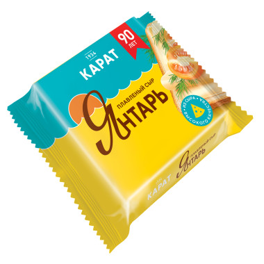 Сыр плавленый ломтики Янтарь «Карат» 130 гр.